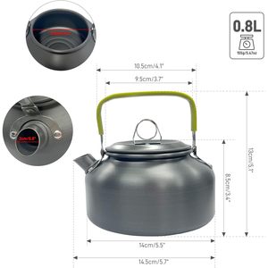 Teiera da campeggio in alluminio anodizzato da 0,8 l portatile per falò da esterno per tè e caffè Open Fire da viaggio - Product Image 5