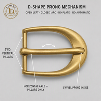 Damen D-Form Hufeisen-Gürtelschnalle Gebürstetes Gold Zinklegierung D-Ring Mode Taillengürtel 39mm 33mm Großhandel