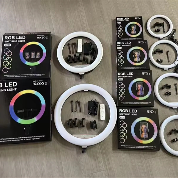 MJ56 Latest Style Portable Foldable 56cm Beauty Led Circle Selfie Ring Light RGB 22 Inch Ringlight