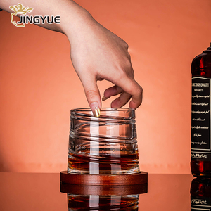 10 oz 재사용 가능한 투명 회전 크리스탈 위스키 바위 바 세트 구식 회전 텀블러 코스터 선물 상자 위스키 - Product Image 3