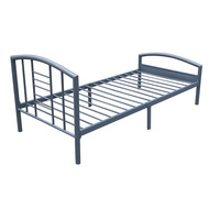 Lit simple en fer OEM/ODM, design moderne et simple, démontable, pour dortoir, location, chantier de construction
