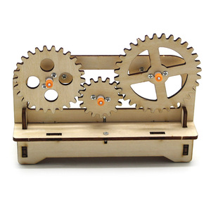 Kit d'apprentissage du principe mécanique du modèle de transmission par engrenages en bois, jouet éducatif pour enfants de 7 à 9 ans, expérience scientifique - Product Image 4