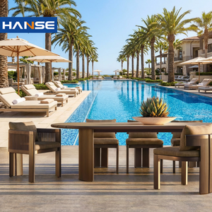 Hot Selling Good Quality Outdoor <strong>Patio</strong> Furniture Wood Modern Aluminium Outside Garden Set Dining <strong>Table</strong> Set 8 Seater - Product Image 1