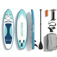 Planche de paddle gonflable tout usage OEM Shandong 335*84*15CM en EVA/PVC écologique, portable, 3 ailerons, pour lacs et rivières