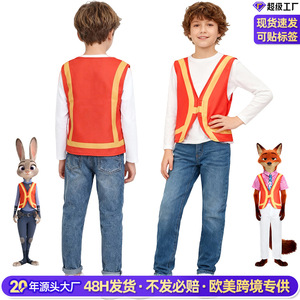 Disfraz de Judy de Zootopia para Niños, Traje de Nick Wilde, Chaleco de Controlador de Tráfico, Chaqueta de Juego de Rol de Anime para el Verano de 2024 - Product Image 4