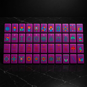 Jeu de Mahjong américain personnalisé, 166 tuiles en mélamine, face des tuiles entièrement colorée, design personnalisé, jeu à marque privée - Product Image 1