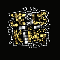 Nouveau design de transfert en strass Jésus chrétien, vente en gros, design de haute qualité pour T-shirt