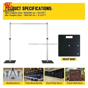 Arche de mariage télescopique en alliage d'aluminium réglable SMOOTH, montants à ajustement rapide de 5 à 50 pieds, base facile à assembler, système de drapage rectangulaire - Product Image 3