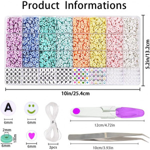 Diy Jewelry <b>Kit</b> 32 Compartments 4000 Polymer <b>Clay</b> Beads Bracelet Making Letter Bead Set For Craft Supplies - Product Image 5