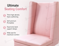 Fauteuil de pédicure de luxe rose à dossier haut avec bassin de spa pour les pieds, mobilier de salon de manucure, fauteuil de massage des pieds, fauteuil spa pour les pieds