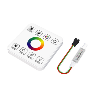 New mini <span class=keywords><strong>LED</strong></span> RGB chảy đuổi theo ánh sáng dây điều khiển 2048 pixels DC12-24V RF không dây 86 bảng điều chỉnh cảm ứng đầy đủ mờ từ xa - Product Image 4