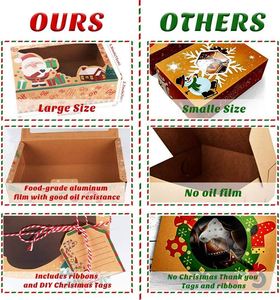 12 Pack <b>Christmas</b> Cookie <b>Boxes</b> Food Bakery Treat <b>Boxes</b> for Gift Giving <b>Christmas</b> Kraft Gift <b>Boxes</b> with Ribbons and DIY Gift Tags - Product Image 6