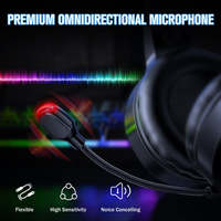 ONIKUMA X1 Casque de jeu filaire 3.5mm PS4 Casque de jeu avec son surround et microphone HD Lumière LED