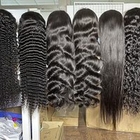 Perruques Frontales en Dentelle Cheveux Humains de 30 32 34 36 38 40 50 Pouces pour Femmes, Cheveux Indiens Vierges Bruts Lisses Ondulés Profonds, Longues Perruques Frontales en Dentelle