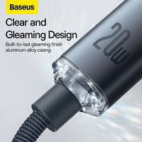 Baseus Câble USB de type C pour iPhone 15 14 13 12 11 Pro 20W Chargeur de données rapide Cordon USB Câbles de téléphone portable