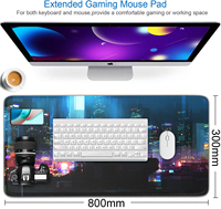 Tapis de souris de jeu Cyberpunk City Anime personnalisable, taille sur mesure, résistant à l'eau, anti-rayures, couleur personnalisée, grand format pour bureau