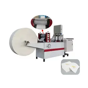 automatic napkin tissue paper printing machine production line napkin serviette folding embossing packing machine