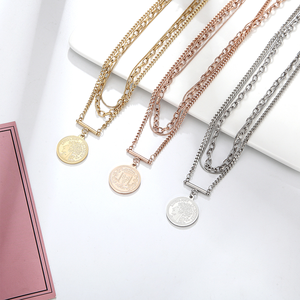 สร้อยคอจี้เหรียญมาริแอนน์ |   สร้อยคอสามชั้นสแตนเลสสตีลชุบทอง 18K PVD |   ดีไซน์ที่ได้รับแรงบันดาลใจจากสาธารณรัฐฝรั่งเศส - Product Image 5