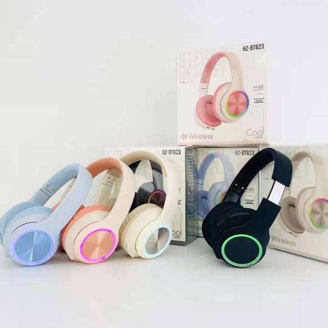 HZ-BT623 Color Wireless JL Chipset Dynamic Earphones Headphones with RGB Lights, Gaming and Sports Style