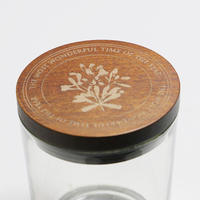 Bocaux de stockage en verre borosilicate carrés hermétiques empilables respectueux de l'environnement personnalisés avec couvercle en bois