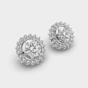Boucles d'oreilles élégantes en diamant, argent sterling 925, bijoux fins de créateur pour mariage, anniversaire, usage quotidien, cadeau - Product Image 2