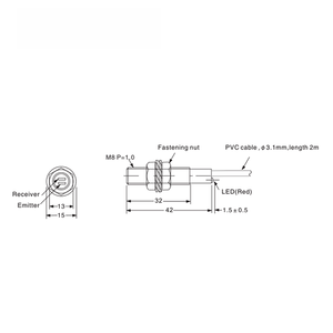 Sensor Fotoeléctrico Difuso PM08-D03NO PM08-D03NC M8, 100% Nuevo y Original, NPN NO, Detección de 30 mm, IP67, para Máquinas Herramienta - Product Image 2