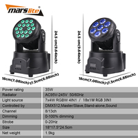 Mini projecteur LED mobile 7*4W pour DJ, équipement de sonorisation pour discothèque, fête, scène