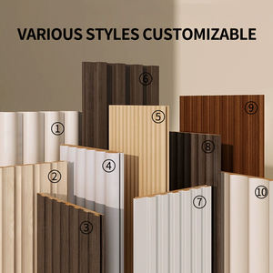Revêtement intérieur en bois massif Wpc à bas prix Grille cannelée Panneaux muraux intérieurs en PVC Panneaux <span class=keywords><strong>de</strong></span> grilles en bois à lamelles pour la décoration - Product Image 2