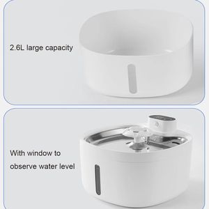 Ánh Sáng Sạc Mèo Đài Phun Nước Cảm Biến Con Chó Lọc Tự Động Dispenser Thép Không Gỉ Pet Nước Bát - Product Image 6