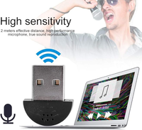 Microphone à condensateur USB sans fil - Léger, omnidirectionnel, 48 kHz/16 bits pour ordinateur, enregistrement musical, jeux