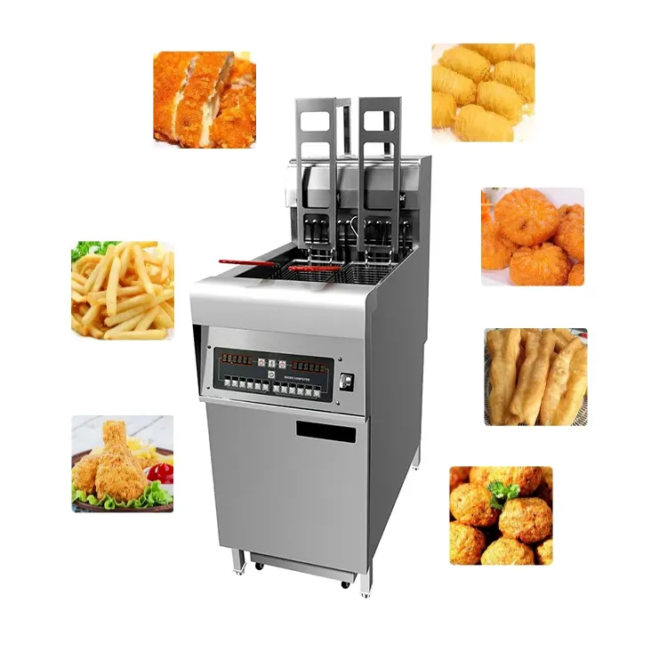 Machine de levage automatique industrielle électrique commerciale jusqu'à Kfc frites frites poulet frit beignet friteuses