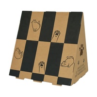 Maison pour chat moderne et écologique en papier ondulé avec griffoir vertical et affûteur de griffes pour empêcher les chats de gratter le canapé