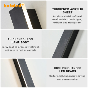Lampada da Parete Lineare Lunga Hofoled <span class=keywords><strong>per</strong></span> Esterni e Interni, Illuminazione da Giardino, Applique Moderna a LED Dimmerabile 6CCT <span class=keywords><strong>per</strong></span> Casa - Product Image 3