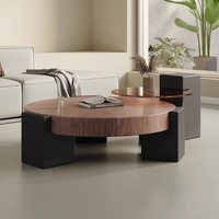 Salon moderne simple Durable de haute qualité couleur noyer en bois minimaliste multifonction facile à assembler Table basse