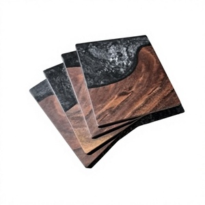 Highly Demanded Exclusive Luxury Square Walnut Coasters Set Heat Resistant Eco-Friendly Non-Toxic Durable Elegant <b>Party</b> <b>Table</b> - Product Image 1