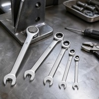Clés à molette à double extrémité en acier au chrome-vanadium de qualité industrielle, personnalisables, OEM, métriques, avec cliquet, pour CR-V