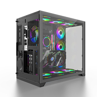 NEW 360 Water Cooling Gamer ATX MATX Powerful Aluminum Alloy Mid Tower Gaming Computer Case with Tempered Glass Side Panel