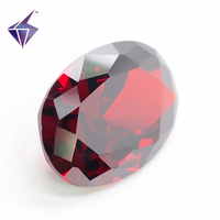 Pierre précieuse en zircon de laboratoire de qualité supérieure, taille ovale, couleur grenat, jeu de couleurs, conception de bague personnalisée, traitée thermiquement pour les bijoux