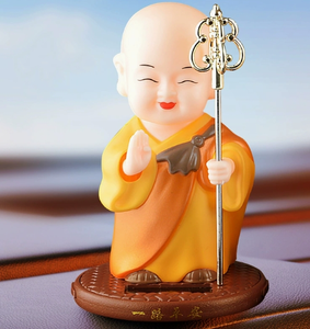 10.5*7.5*7.5ซม. ส่ายหัวพยักหน้าได้ตุ๊กตาพระพุทธรูปเล็กๆน้อยๆ<span class=keywords><strong>สามเณร</strong></span>พระภิกษุสงฆ์แสงอาทิตย์สำหรับตกแต่งรถบ้านสีฟ้าสีแดงสีเหลือง - Product Image 6