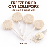 Sucettes lyophilisées pour chats au poulet et au lait de chèvre 1,4g, sachet de 5, vente en gros