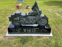Pierre tombale de moto en granit noir personnalisée pour cimetière, prix abordable