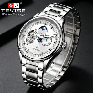 Reloj Automático TEVISE Premium para Hombre, Diseño <span class=keywords><strong>de</strong></span> Corazón Abierto <span class=keywords><strong>de</strong></span> Lujo, Correa <span class=keywords><strong>de</strong></span> Acero Sólido, Resistente al Agua 3ATM, Reloj Mecánico - Product Image 2