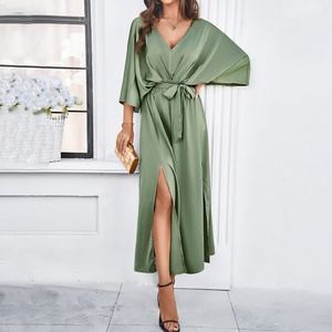 Vestido Informal de Satén Personalizado de Alta Calidad, Nuevo Modelo, Vestido Casual Holgado de Verano, Elegante - Product Image 2