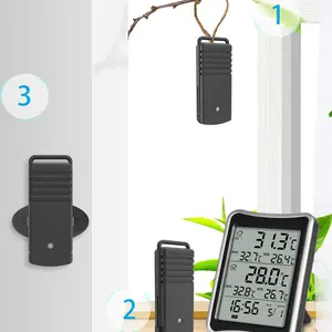 Minima Maxima Termometro Kelembaban Meter Suhu Digital Thermometer dan Hygrometer dengan Beberapa Pemancar