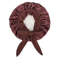 Bonnet de nuit en satin uni, grande taille, personnalisable avec logo, livraison rapide, vente en gros, prêt à expédier, en polyester, pour coiffure et sommeil