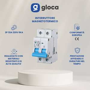 Gloca เบรกเกอร์อัตโนมัติ JXB1-63 2P 32A 220V 6KA DIN MOUNT C32 2โมดูลชุด3ชิ้น - Product Image 2