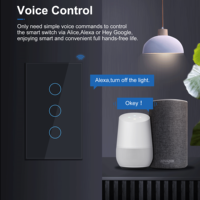 Interrupteur tactile intelligent pour maison connectée, étanche, durable, en ABS, sans fil neutre requis, compatible Wi-Fi, 100-240V, 1/2/3/4 voies