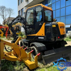 Excavatrice sur pneus Hyundai 60w-7 HW60ECO d'occasion, 6 tonnes, modèle 2020, bon état, moteur automatique, engrenages, matériel de construction - Product Image 1