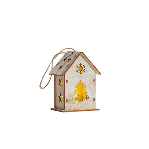 2025 adorno de escritorio de Navidad rústico modelo de casa de madera brillante Mini árbol de Navidad estatuilla batería nuevo estilo Decoración - Product Image 5