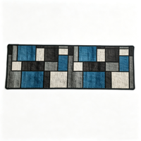 Geometric Kitchen Runner Rug Non Slip Backing Stain Resistant Washable Polyester Low Pile Floor Mat Modern Farmhouse Oil-Proof